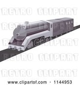 Vector Clip Art of Retro Grayscale Train by Patrimonio