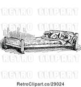 Vector Clip Art of Retro Group of KChildren Sharing a Bed 2 by Prawny Vintage