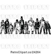 Vector Clip Art of Retro Group of Men by Prawny Vintage