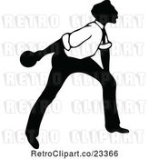 Vector Clip Art of Retro Guy Bowling 11 by Prawny Vintage