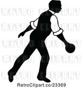 Vector Clip Art of Retro Guy Bowling 8 by Prawny Vintage