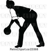 Vector Clip Art of Retro Guy Bowling 9 by Prawny Vintage