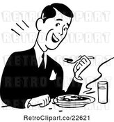 Vector Clip Art of Retro Guy Eating a Meal by BestVector