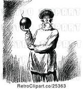 Vector Clip Art of Retro Guy Holding a Bomb by Prawny Vintage