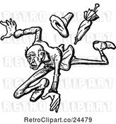 Vector Clip Art of Retro Guy in a Hurry by Prawny Vintage