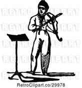 Vector Clip Art of Retro Guy Playing a Violin by Prawny Vintage