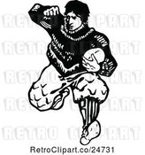 Vector Clip Art of Retro Guy Playing Football by Prawny Vintage