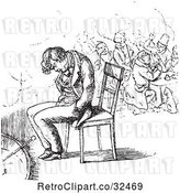 Vector Clip Art of Retro Guy Sleeping in a Chair in by Picsburg