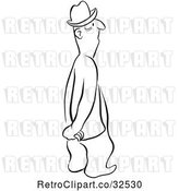 Vector Clip Art of Retro Guy with His Hands Behind His Back by Picsburg