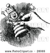 Vector Clip Art of Retro Hand of Alice and King by Prawny Vintage