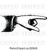 Vector Clip Art of Retro Hand Pointing by Prawny Vintage