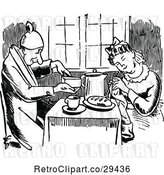 Vector Clip Art of Retro Happy Couple Dining by Prawny Vintage