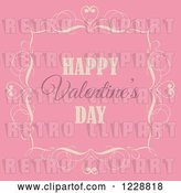 Vector Clip Art of Retro Happy Valentines Day Greeting in a Frame over Pink by KJ Pargeter