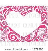 Vector Clip Art of Retro Heart Shaped Floral Frame by BNP Design Studio