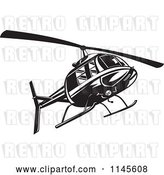 Vector Clip Art of Retro Helicopter by Patrimonio