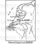 Vector Clip Art of Retro Holland Map by Prawny Vintage