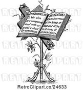 Vector Clip Art of Retro Holy Bible on a Stand by Prawny Vintage