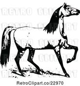 Vector Clip Art of Retro Horse Lifting a Leg by Prawny Vintage