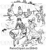 Vector Clip Art of Retro Horse Race by Prawny Vintage