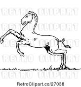 Vector Clip Art of Retro Horse Rearing by Prawny Vintage
