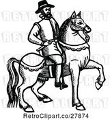 Vector Clip Art of Retro Horseback Guy by Prawny Vintage