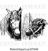 Vector Clip Art of Retro Horses by Prawny Vintage
