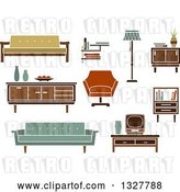 Vector Clip Art of Retro Household Furniture 2 by Vector Tradition SM