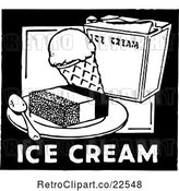 Vector Clip Art of Retro Ice Cream Sign by BestVector