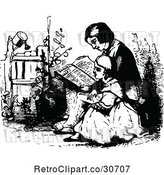 Vector Clip Art of Retro KChildren Reading a Bible by Prawny Vintage