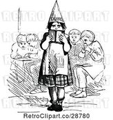 Vector Clip Art of Retro Kid in a Dunce Hat by Prawny Vintage