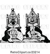 Vector Clip Art of Retro Kings on Their Thrones by Prawny Vintage