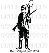 Vector Clip Art of Retro Klondiker Gold Rush Miner Guy with Tools by Prawny Vintage
