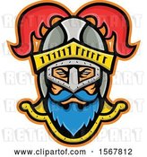 Vector Clip Art of Retro Knight Wearing a Plumed Helmet by Patrimonio