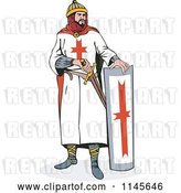 Vector Clip Art of Retro Knight with a Sword and Shield by Patrimonio