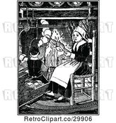 Vector Clip Art of Retro Lady Cooking by a Fire by Prawny Vintage