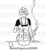 Vector Clip Art of Retro Lady Cooking by Prawny Vintage