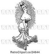 Vector Clip Art of Retro Lady Holding Her Dress by Prawny Vintage