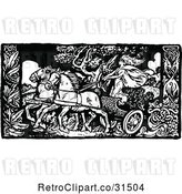 Vector Clip Art of Retro Lady on a Chariot by Prawny Vintage