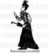Vector Clip Art of Retro Lady Pointing by Prawny Vintage