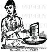 Vector Clip Art of Retro Lady Sifting Flour by Prawny Vintage