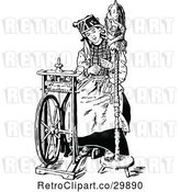 Vector Clip Art of Retro Lady Using a Spindle by Prawny Vintage