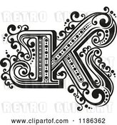 Vector Clip Art of Retro Letter N in by Vector Tradition SM