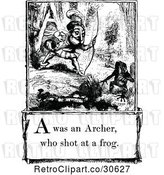 Vector Clip Art of Retro Letter Page with a Was an Archer Who Shot at a Frog Text by Prawny Vintage