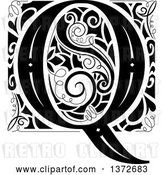 Vector Clip Art of Retro Letter Q Monogram by BNP Design Studio