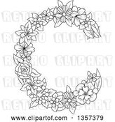 Vector Clip Art of Retro Lineart Floral Letter C Design by Vector Tradition SM