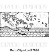Vector Clip Art of Retro Lizard on a Wall by Prawny Vintage