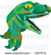 Vector Clip Art of Retro Low Polygon Lizard, Raptor or Tyrannosaurus Rex by Patrimonio