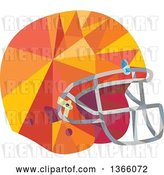 Vector Clip Art of Retro Low Polygon Styled American Football Helmet by Patrimonio