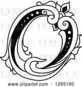 Vector Clip Art of Retro Lowercase Floral Letter O by Vector Tradition SM