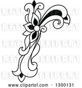 Vector Clip Art of Retro Lowercase Floral Letter R by Vector Tradition SM